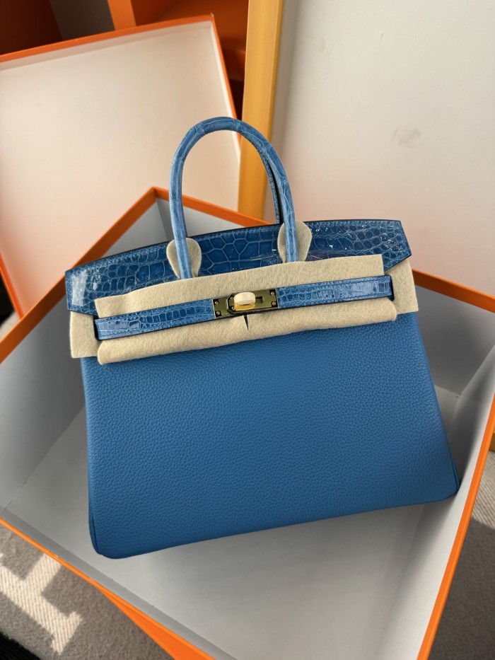 Birkin Touch Togo-Crocodile“25*20*13CM” -0043=
