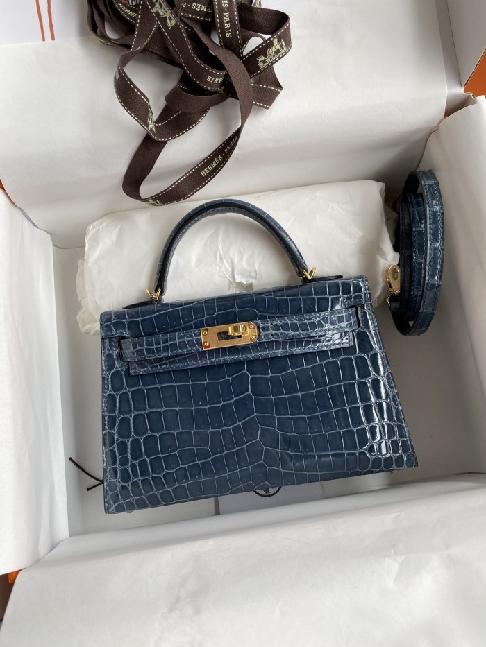 Mini Kelly 19 Nile Crocodile“19*13*7CM”-0096=
