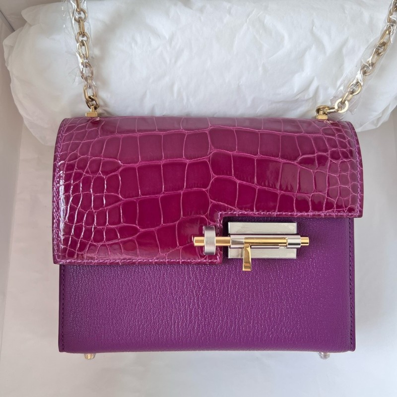 Verrou 17 Mini Bag Crocodile-Mysore“17*13*6CM”-0073=