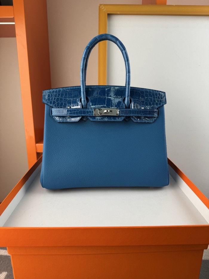 Birkin 30 Touch Togo-Crocodile“30*22*16CM”-0063=