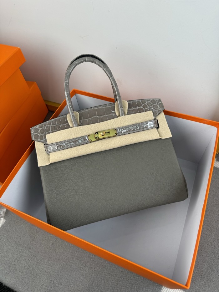 Birkin 30 Touch Togo-Crocodile“30*22*16CM”-0063=
