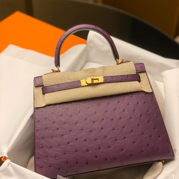 Kelly 25CM Ostrich“25*19*9CM”-0082=