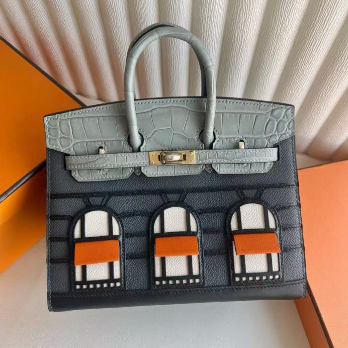 Birkin 25 Fabourg “25*12*13CM”-0085=