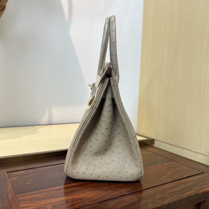 Birkin 30 Touch Ostrich-Crocodile“30*22*16CM”-0093=