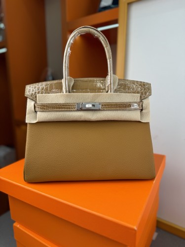 Birkin 30 Touch Togo-Crocodile“30*22*16CM”-0063=