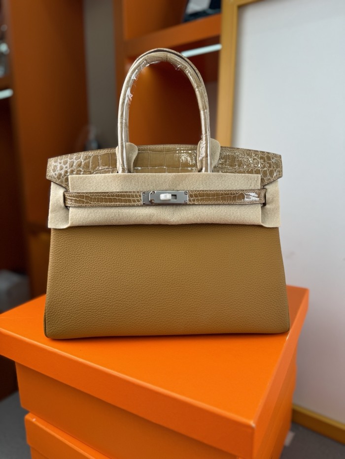 Birkin 30 Touch Togo-Crocodile“30*22*16CM”-0063=