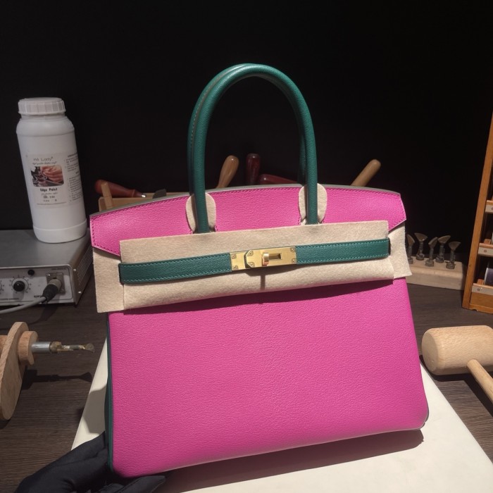 Birkin30 Chevre Brushed Gold“30*22*16CM”-0023=