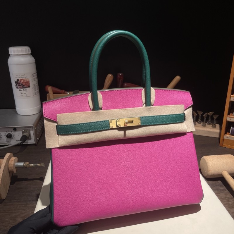 Birkin30 Chevre Brushed Gold“30*22*16CM”-0023=