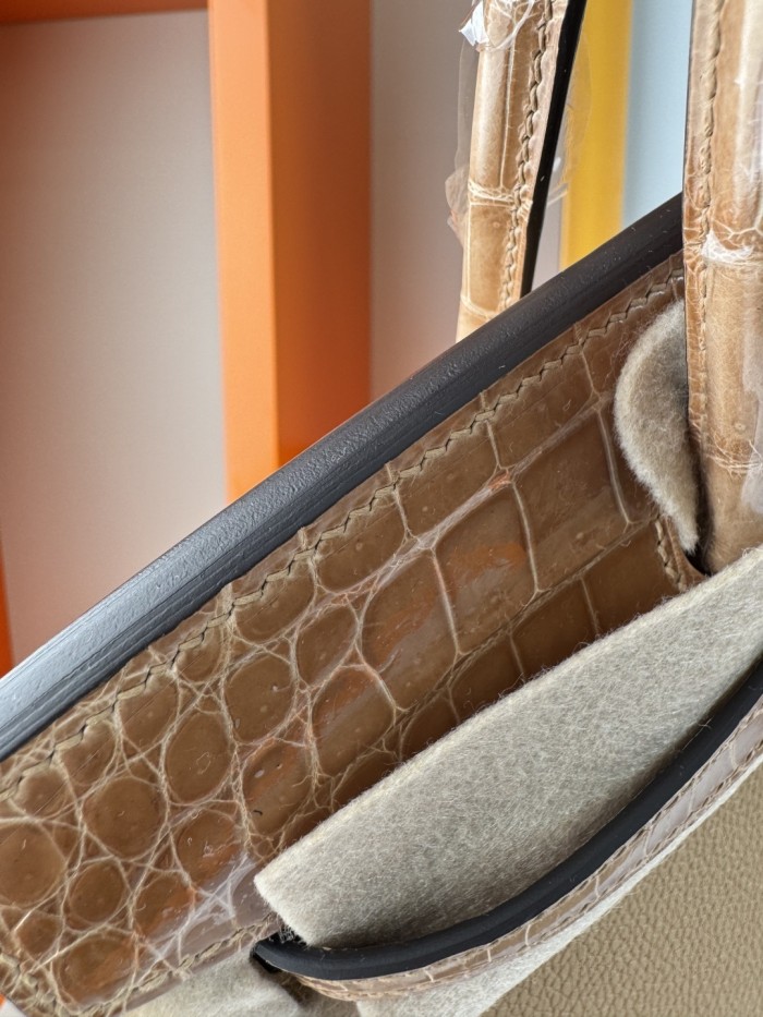 Birkin Touch Togo-Crocodile“25*20*13CM” -0043=
