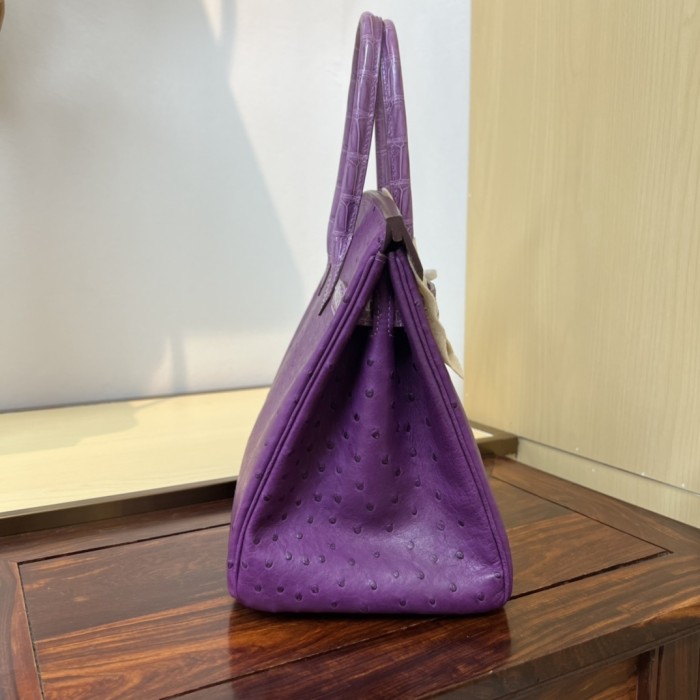 Birkin 30 Touch Ostrich-Crocodile“30*22*16CM”-0093=