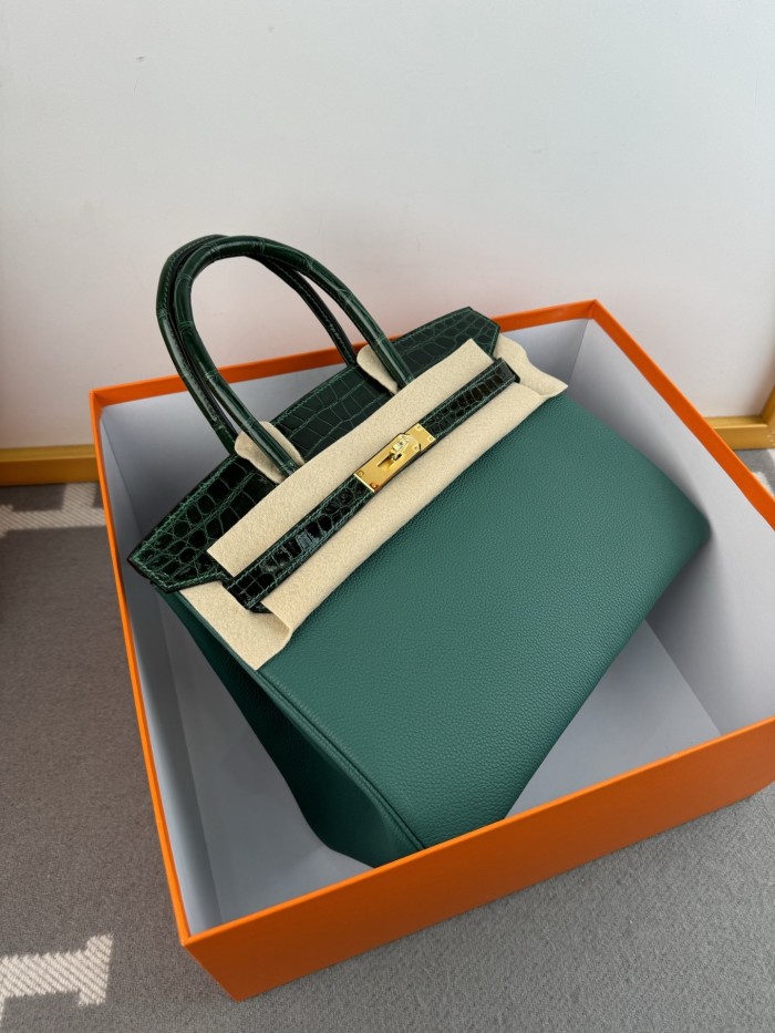 Birkin 30 Touch Togo-Crocodile“30*22*16CM”-0063=
