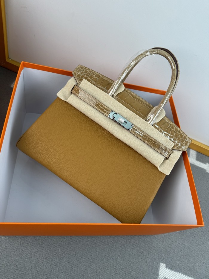 Birkin 30 Touch Togo-Crocodile“30*22*16CM”-0063=