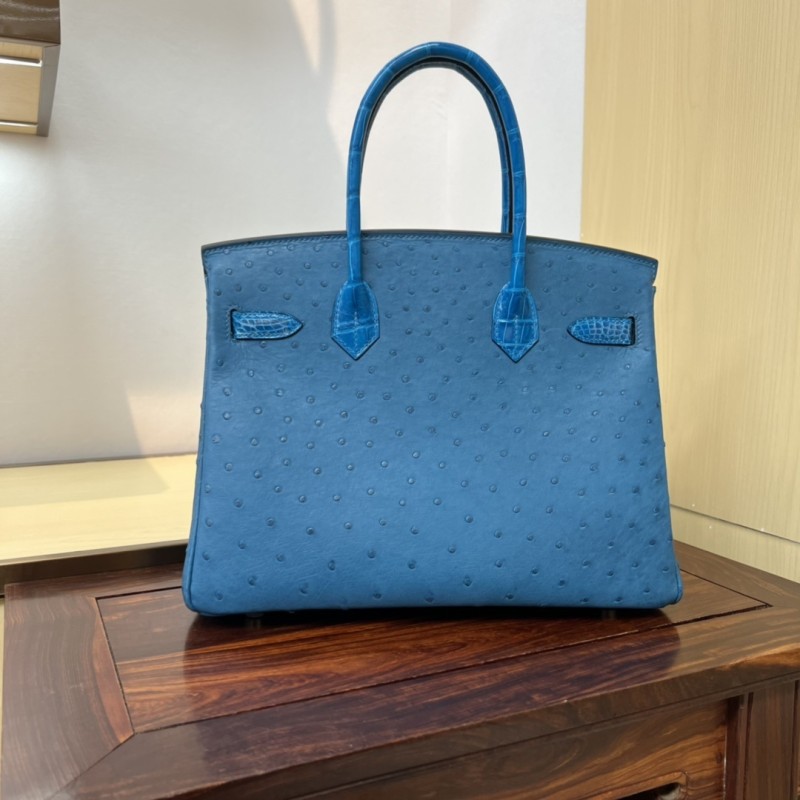 Birkin 30 Touch Ostrich-Crocodile“30*22*16CM”-0093=