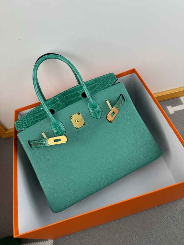 Birkin 30 Touch Togo-Crocodile“30*22*16CM”-0063=