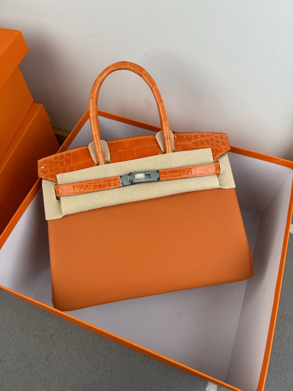 Birkin 30 Touch Togo-Crocodile“30*22*16CM”-0063=