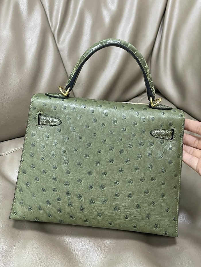 Kelly 25CM Ostrich“25*19*9CM”-0082=
