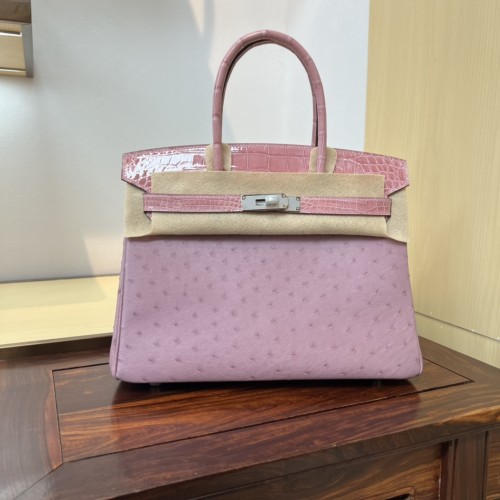 Birkin 30 Touch Ostrich-Crocodile“30*22*16CM”-0093=