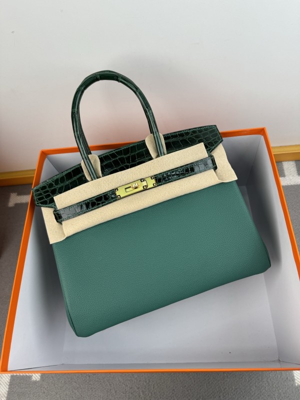 Birkin 30 Touch Togo-Crocodile“30*22*16CM”-0063=