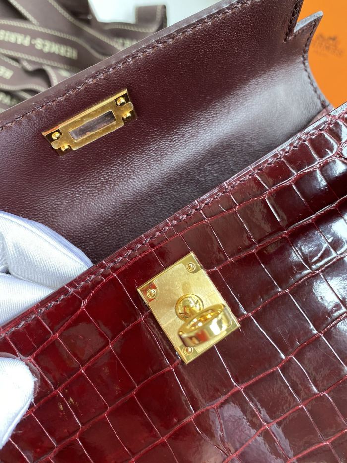 Mini Kelly 19 Nile Crocodile“19*13*7CM”-0096=