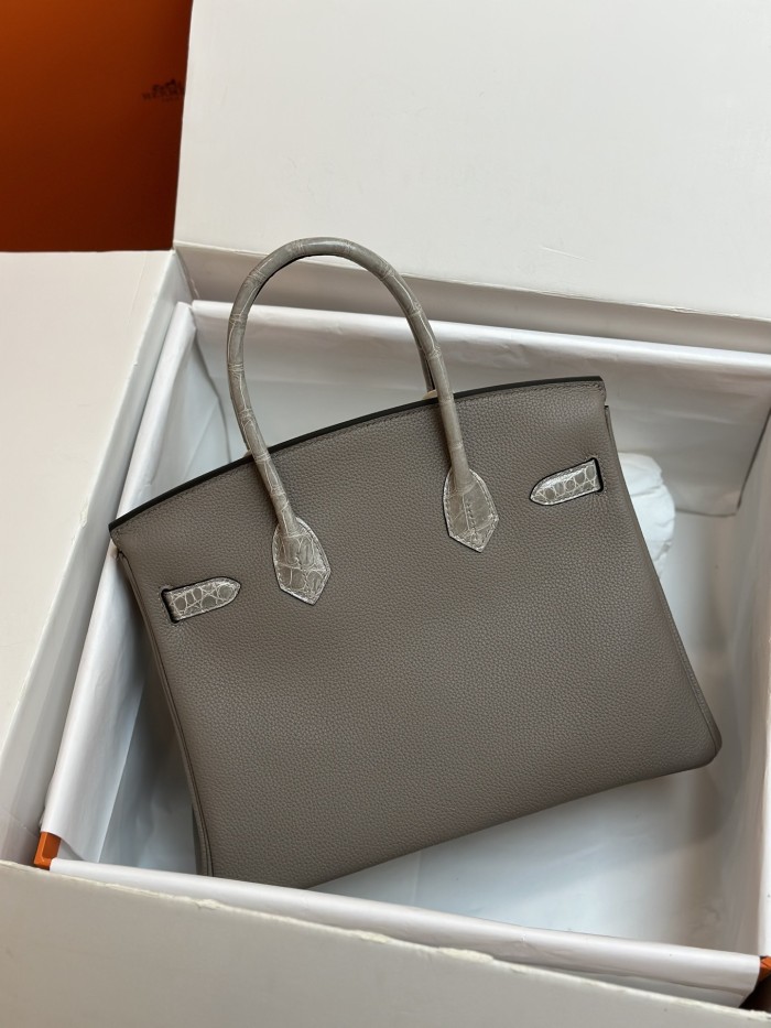 Birkin 30Togo-Crocodile“30*22*6CM”-0085=