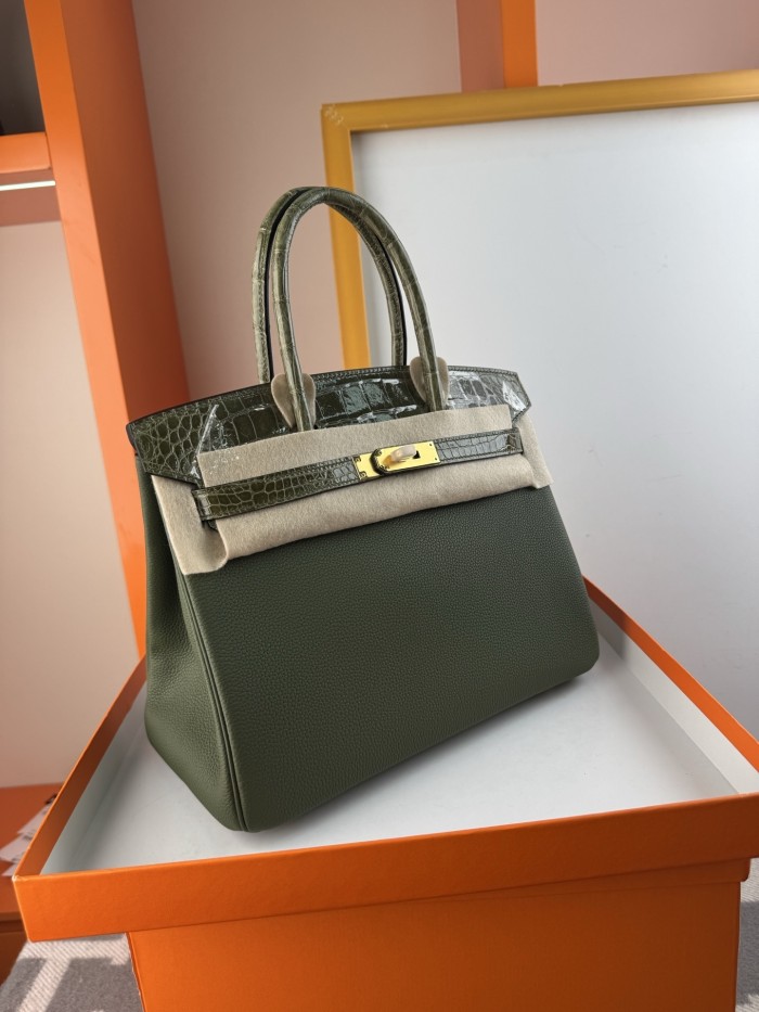 Birkin 30 Touch Togo-Crocodile“30*22*16CM”-0063=