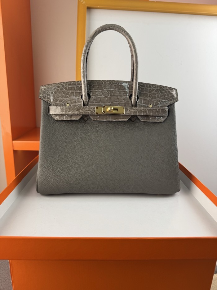 Birkin 30 Touch Togo-Crocodile“30*22*16CM”-0063=