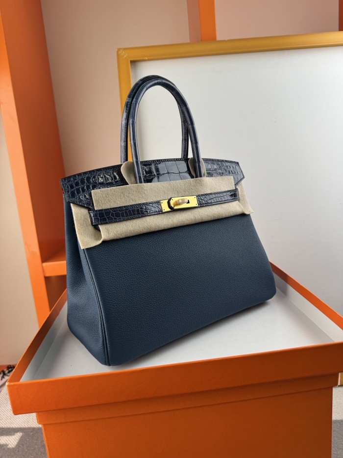 Birkin 30 Touch Togo-Crocodile“30*22*16CM”-0063=