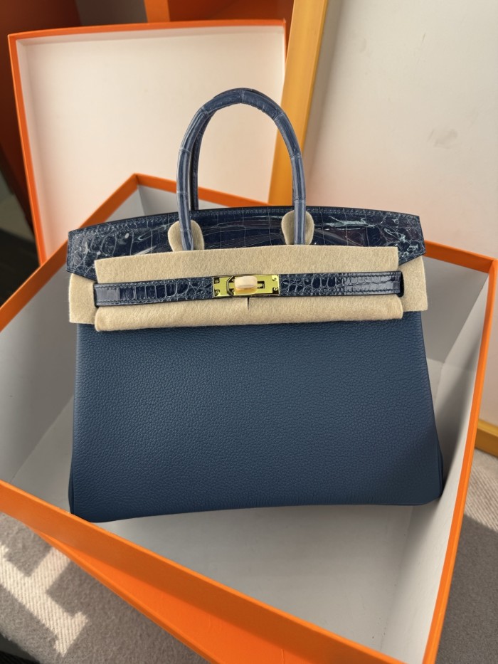 Birkin Touch Togo-Crocodile“25*20*13CM” -0043=