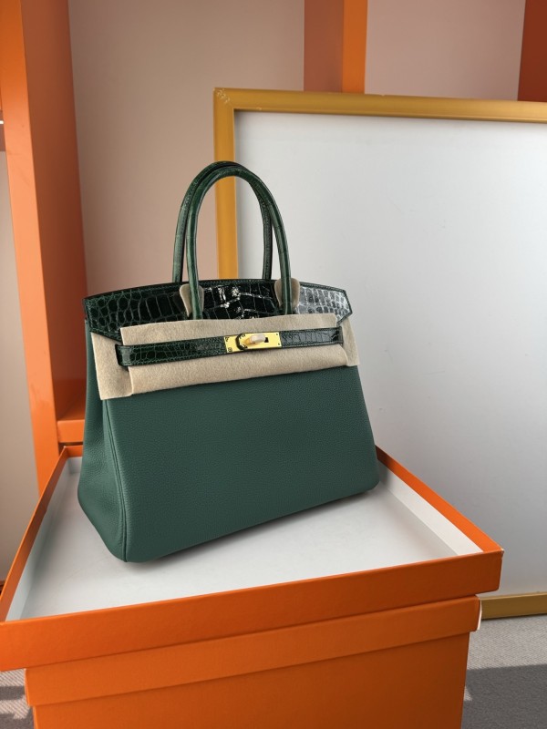 Birkin 30 Touch Togo-Crocodile“30*22*16CM”-0063=