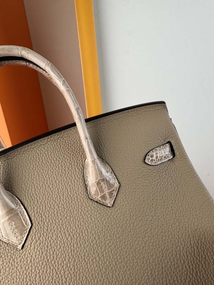 Birkin Touch Togo-Crocodile“25*20*13CM” -0043=