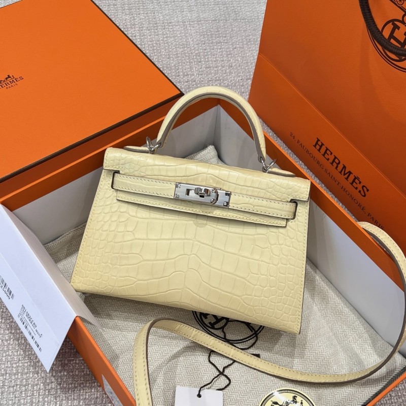 Mini Kelly 19 Matte Alligator“19*13*7CM”-0048=