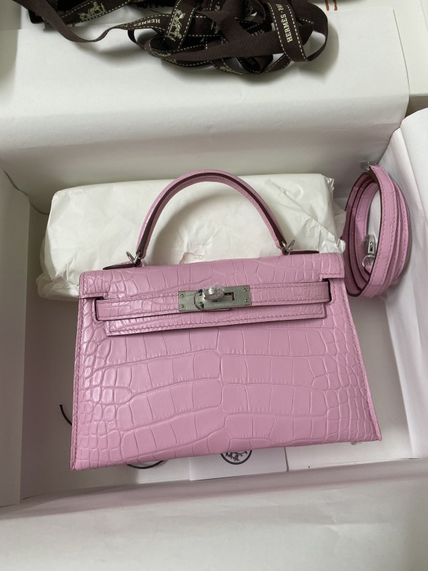 Mini Kelly 19 Matte Alligator“19*13*7CM”-0048=