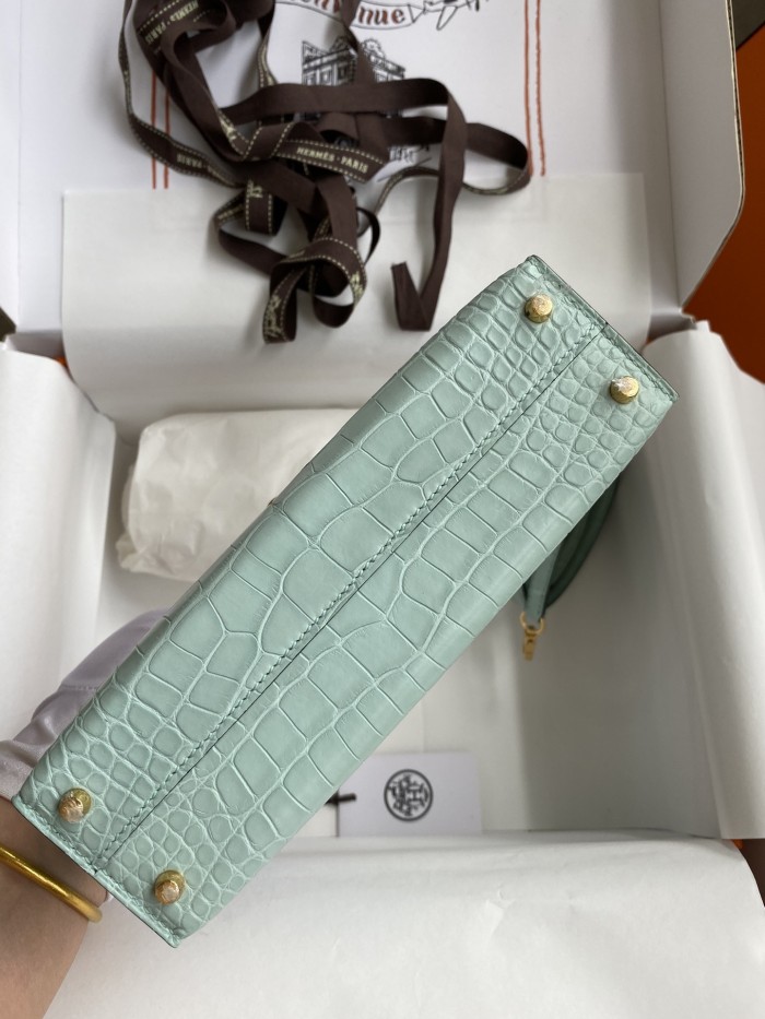 Mini Kelly 19 Matte Alligator“19*13*7CM”-0048=