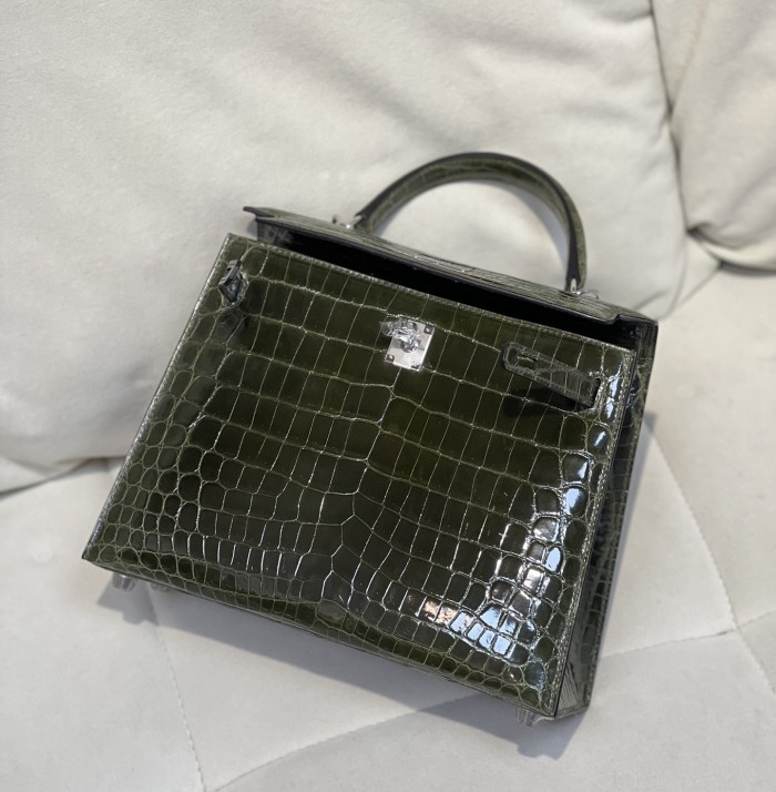 Kelly 25 Niloticus Crocodile“25*18*9.5CM”-0009=