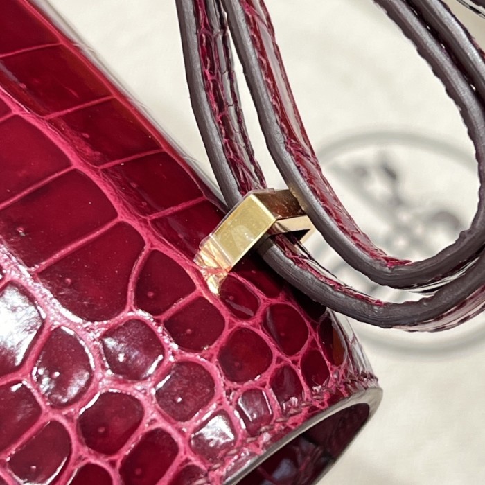 Constance 18 Mini Porosus Crocodile Bag“18*15*4CM”-0089=