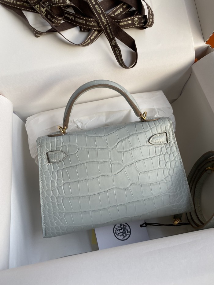 Mini Kelly 19 Matte Alligator“19*13*7CM”-0048=