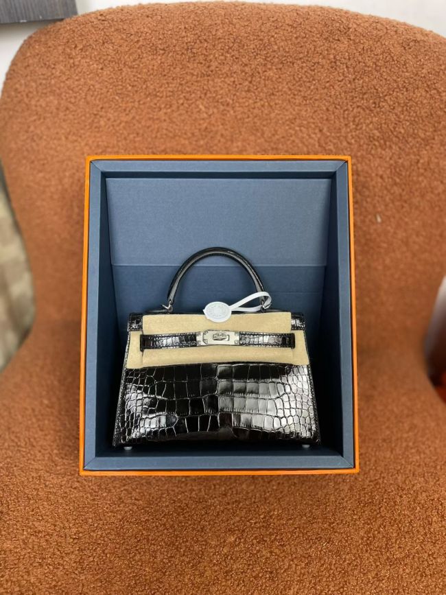 Mini Kelly 19 Shiny Alligator“19*13*7CM”-0048=