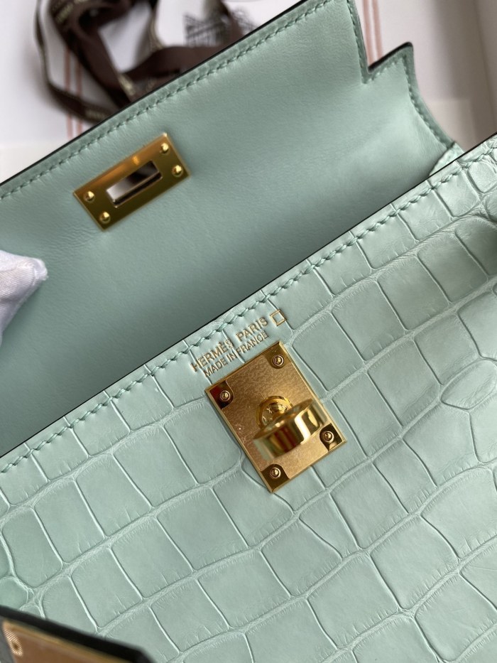 Mini Kelly 19 Matte Alligator“19*13*7CM”-0048=