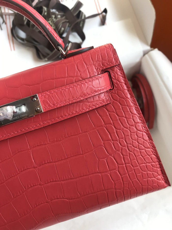 Mini Kelly 19 Matte Alligator“19*13*7CM”-0048=