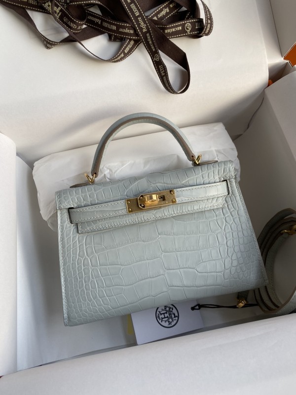 Mini Kelly 19 Matte Alligator“19*13*7CM”-0048=