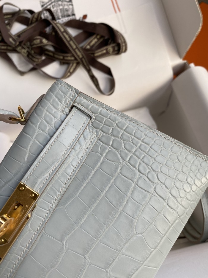 Mini Kelly 19 Matte Alligator“19*13*7CM”-0048=