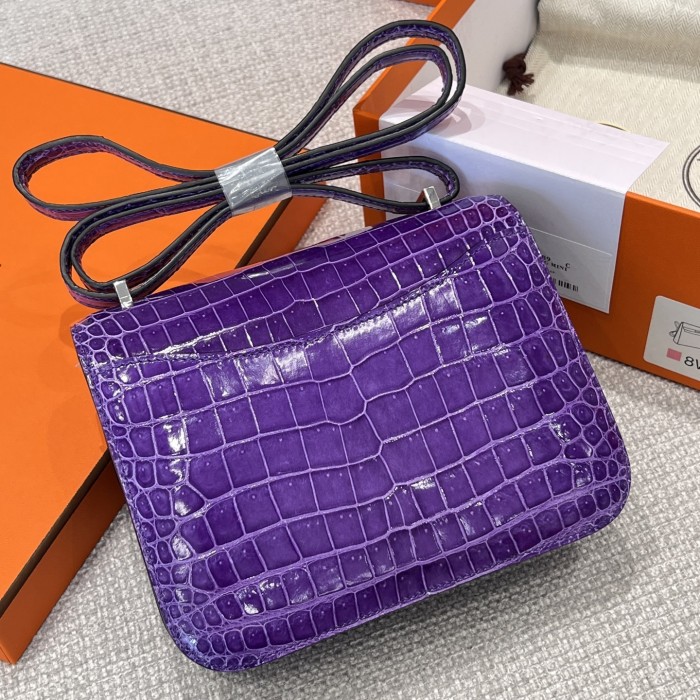 Constance 18 Mini Porosus Crocodile Bag“18*15*4CM”-0089=