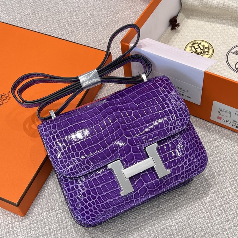 Constance 18 Mini Porosus Crocodile Bag“18*15*4CM”-0089=