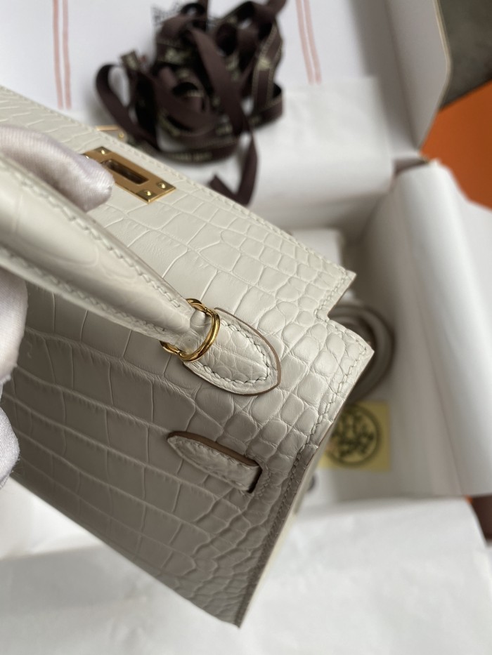 Mini Kelly 19 Matte Alligator“19*13*7CM”-0048=