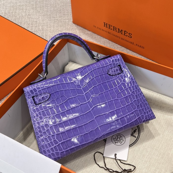 Mini Kelly 19 Porosus Crocodile“19*13*7CM”-00001=