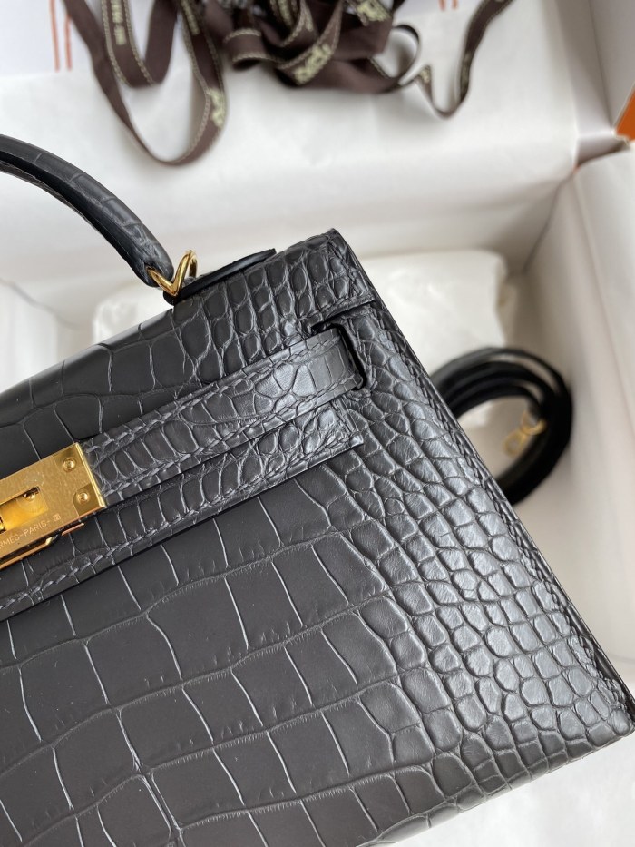 Mini Kelly 19 Matte Alligator“19*13*7CM”-0048=