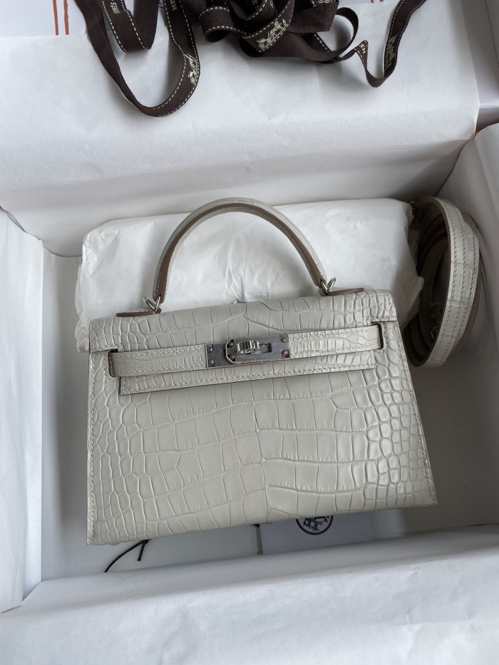 Mini Kelly 19 Matte Alligator“19*13*7CM”-0048=
