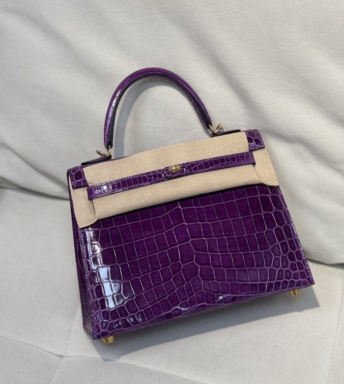 Kelly 25 Niloticus Crocodile“25*18*9.5CM”-0009=