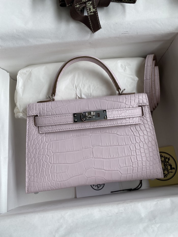 Mini Kelly 19 Matte Alligator“19*13*7CM”-0048=