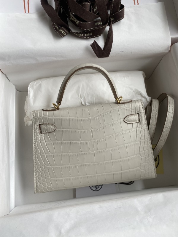 Mini Kelly 19 Matte Alligator“19*13*7CM”-0048=